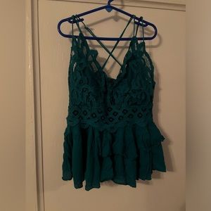 free people adella cami lace tank top